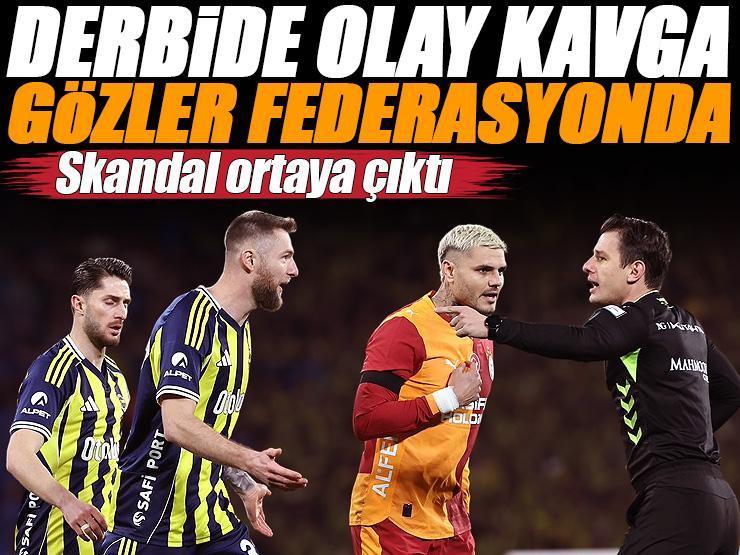 Galatasaray-Fenerbahçe derbisinde olay kavga! Yöneticiler birbirine girdi: Seremoni tartışması büyüdü