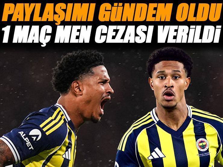 Resmen açıklandı! PFDK'den Fenerbahçe'nin yıldızına 1 maç men