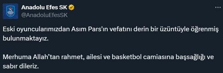 Eski Milli basketbolcu Asım Pars 48 yaşında hayatını kaybetti