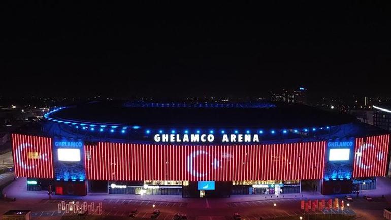 Gentin stadı Türk Bayrağı ile aydınlatıldı
