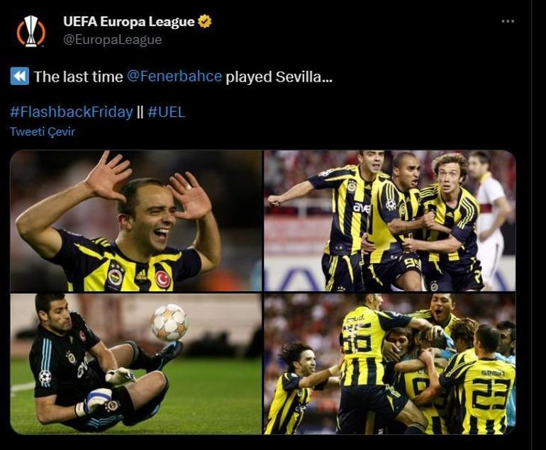 UEFA Avrupa Liginden Fenerbahçe paylaşımı Sevillaya gönderme...