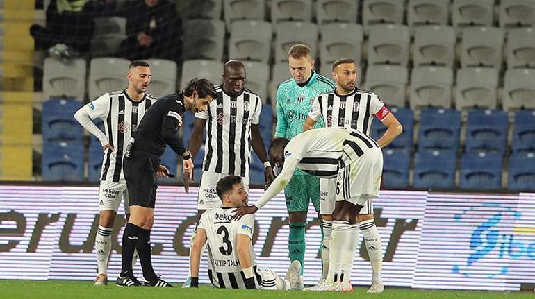 Beşiktaşta Tayyip Talha Sanuç şoku Sakatlandı, sedyeyle çıktı...