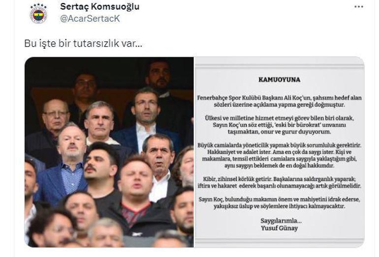 Fenerbahçeli yöneticiden Yusuf Günay tepkisi