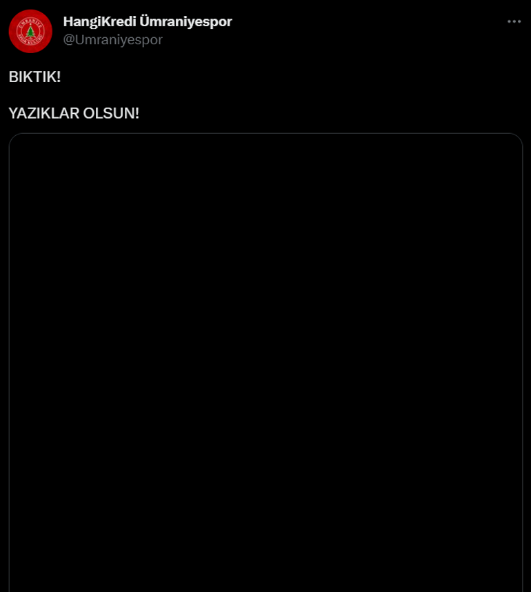 Ümraniyespordan sert paylaşım Yazıklar olsun