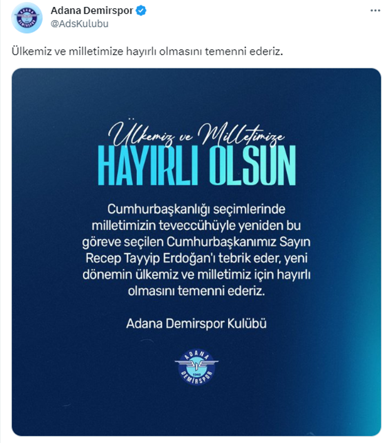 Spor camiasından Cumhurbaşkanı Erdoğana tebrik