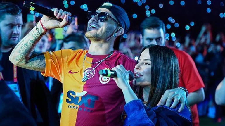Mauro Icardi ile Simgeden Aşkın Olayım düeti Şampiyon Galatasaray kupasına kavuştu