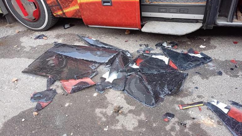 Batman Petrolspor takım otobüsüne taşlı saldırı