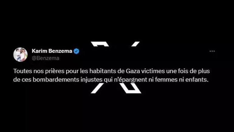 Karim Benzemadan Filistini bombalayan İsraile tepki