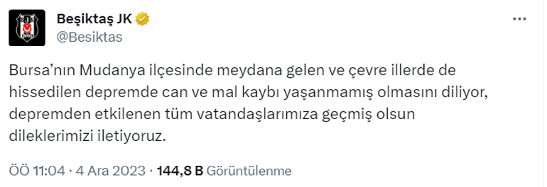 Son dakika Galatasaray, Fenerbahçe ve Beşiktaştan deprem paylaşımı İstanbulda deprem mi oldu Depremin şiddeti kaç Artçı ve son depremler...