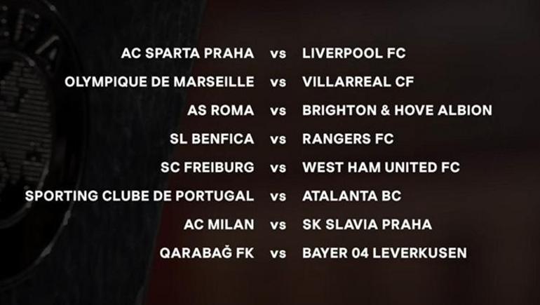 UEFA Avrupa Liginde eşleşmeler belli oldu: Sparta Praga kura şoku