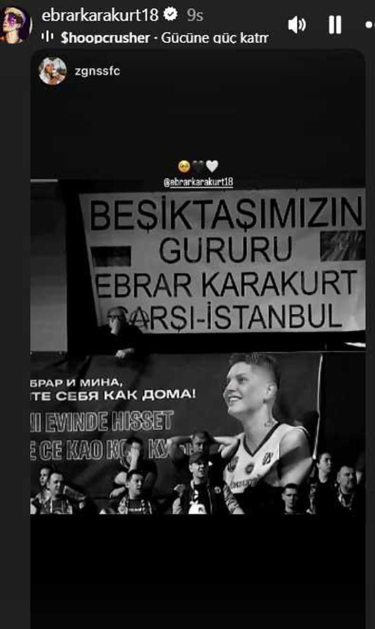 Beşiktaştan Ebrar Karakurta jest Yıldız voleybolcudan paylaşım