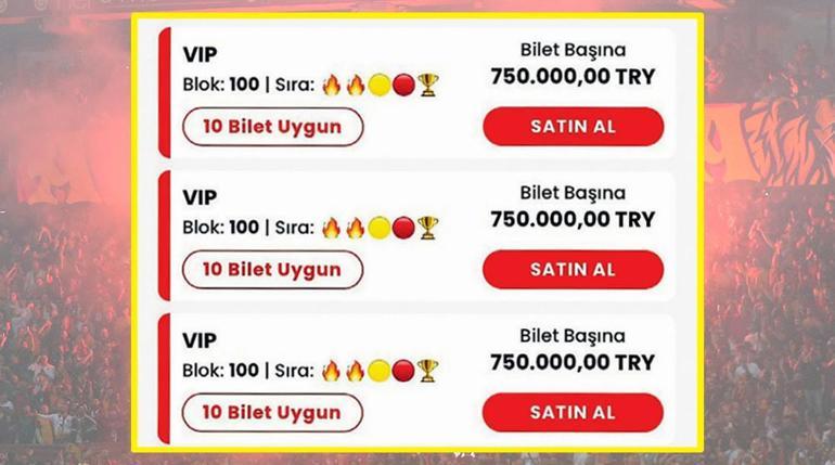 Galatasaray - Fenerbahçe maçı karaborsada Derbi biletine 750 bin TL...