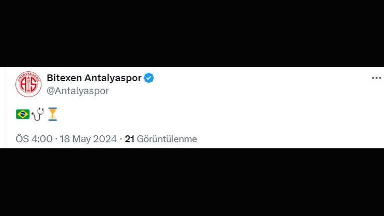 Antalyasporda Alex de Souza dönemi Resmi açıklama geldi