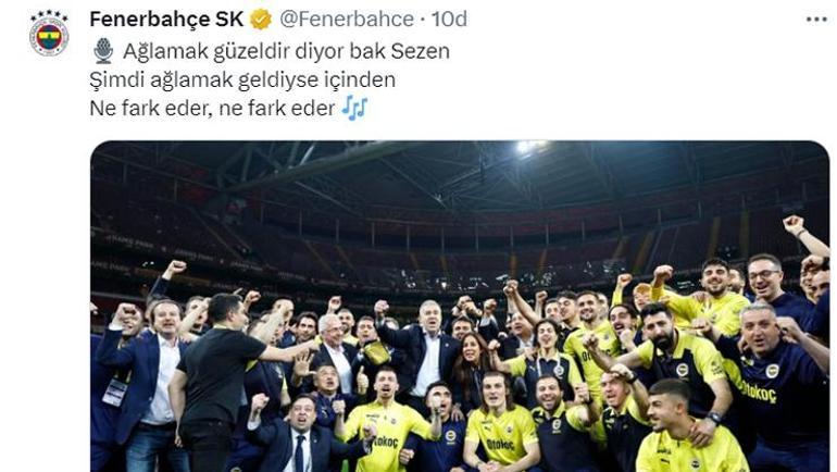 Galatasaray Başkanı Dursun Özbek konuştuğu sırada Fenerbahçeden olay paylaşım