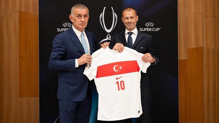 TFF Başkanı İbrahim Hacıosmanoğlu, UEFA Başkanı Aleksander Ceferin ile bir araya geldi