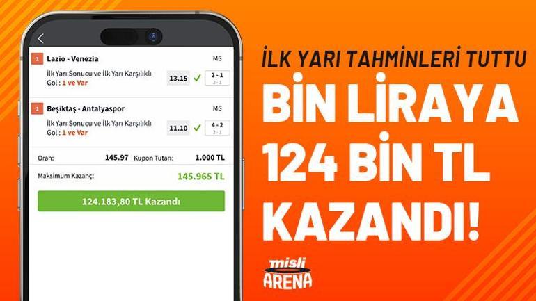 2 maçın ilk yarılarına oynadı, 145 orandan 124 bin bin TL kazandı