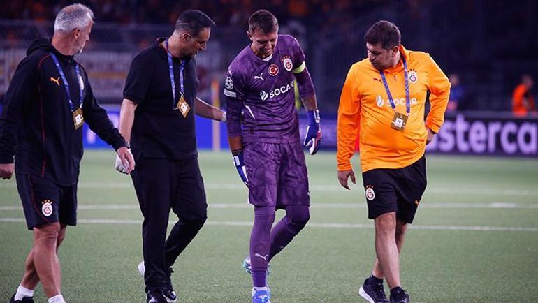 Galatasarayda Fernando Muslera şoku yaşanıyor Devam edemedi...