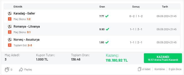 Misli’de kazanmaya ara yok 2 maçın skorunu bildi, 90+2’de gelen golle 118 bin TL kazandı