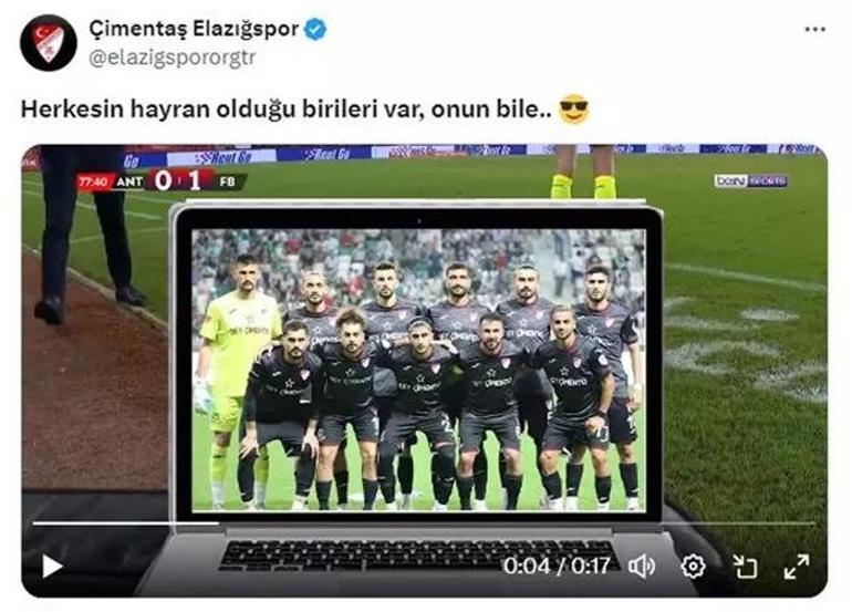 Mourinho için bir paylaşım da Elazığspordan Dizüstü bilgisayarı...