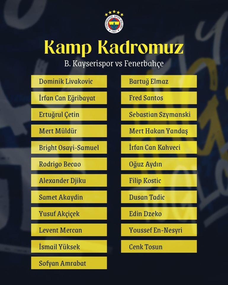 Fenerbahçede Allan Saint-Maximin şoku Kayserispor maçının kadrosunda yer almadı...