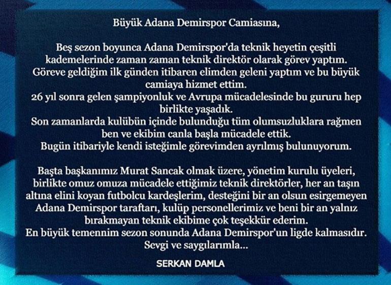 Süper Ligde bir ayrılık daha Resmen açıklandı