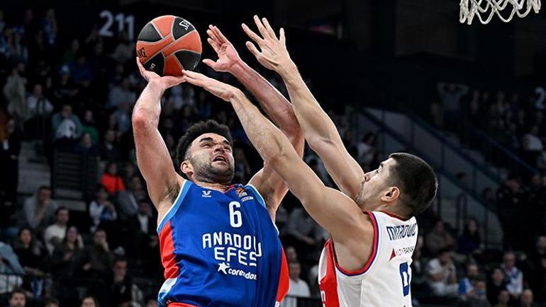 EuroLeaguede Anadolu Efesin ayak sesleri (ÖZET) Anadolu Efes-Kızılyıldız maç sonucu: 89-67