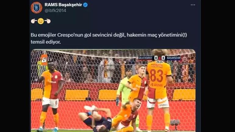 Galatasaray - Başakşehir maçına damga vuran pozisyon Mourinhodan paylaşım geldi: Crespo umarım iyisindir