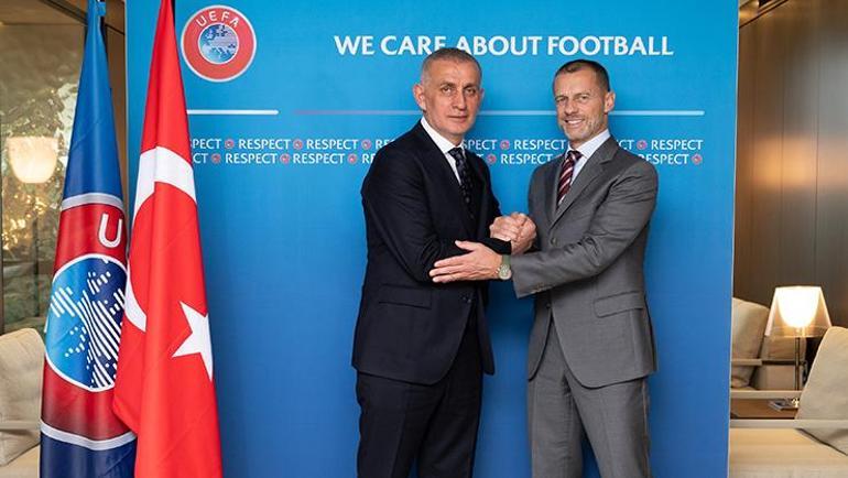 TFF Başkanı İbrahim Hacıosmanoğlu, UEFA Başkanı Aleksander Ceferin ile buluştu