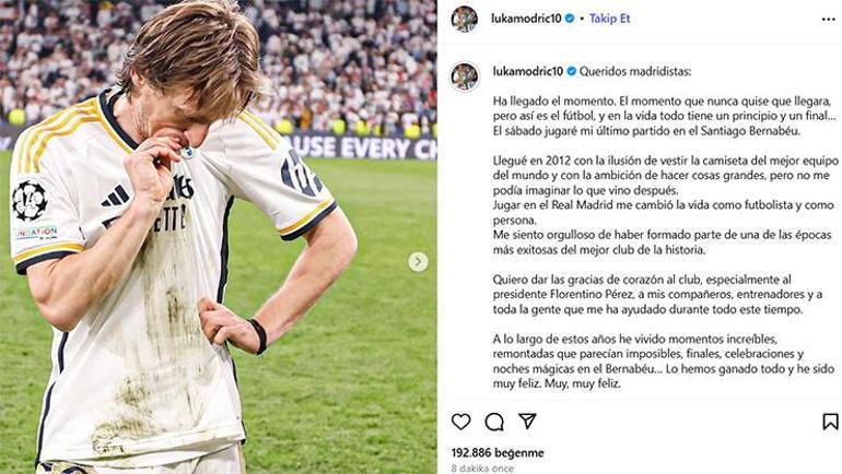 Bir dönemin sonu: Luka Modricin Real Madridden ayrılacağını açıkladı