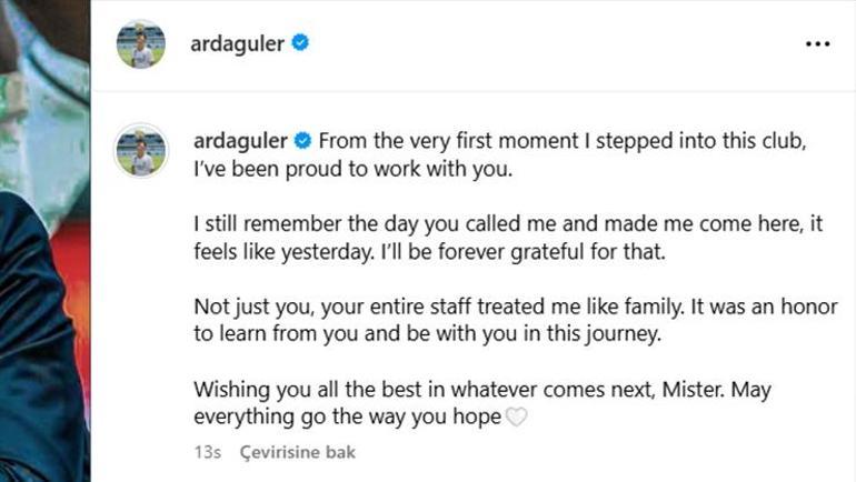 Ve Arda Güler veda etti Real Madridin yıldızından duygu dolu sözler...