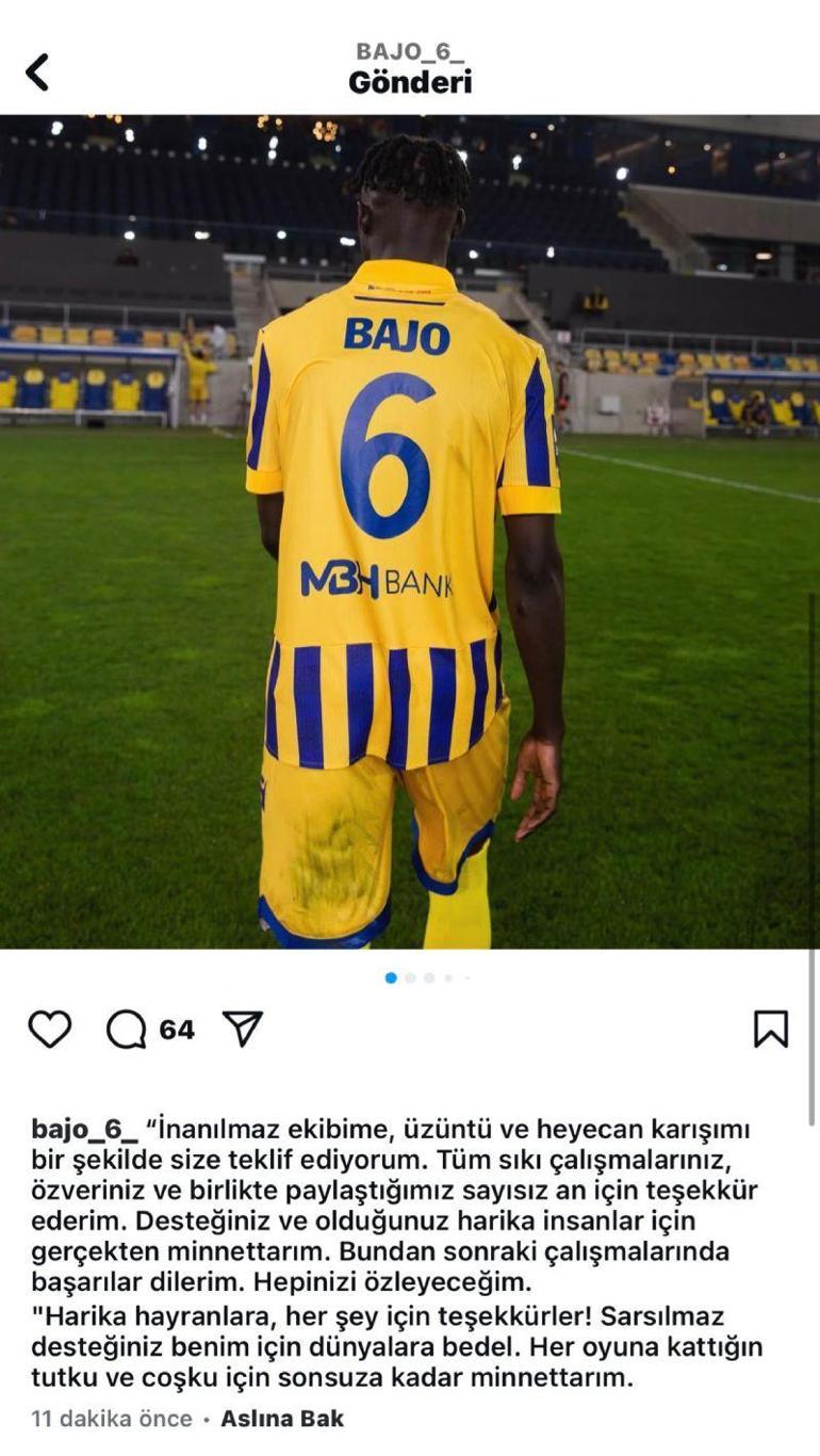 Beşiktaşın listesindeki Mahmudu Bajo kafaları karıştırdı Önce veda etti sonra sildi | Transfer iptal mi oldu