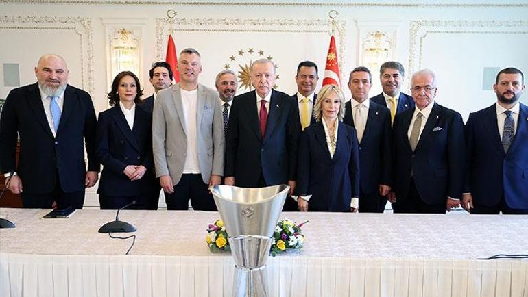 Cumhurbaşkanı Erdoğan, EuroLeague şampiyonu Fenerbahçe Bekoyu kabul etti