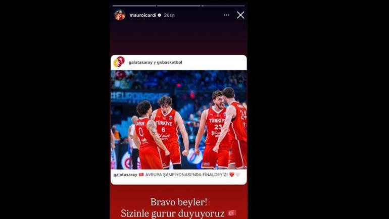 Mauro Icardiden 12 Dev Adama tebrik paylaşımı Sizinle gurur duyuyoruz