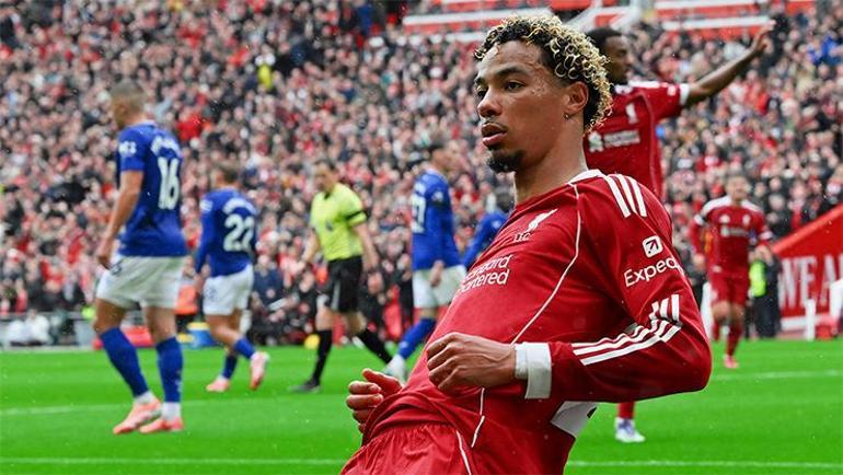 Merseyside derbisinde kazanan Liverpool Gravenberch tarihe geçti