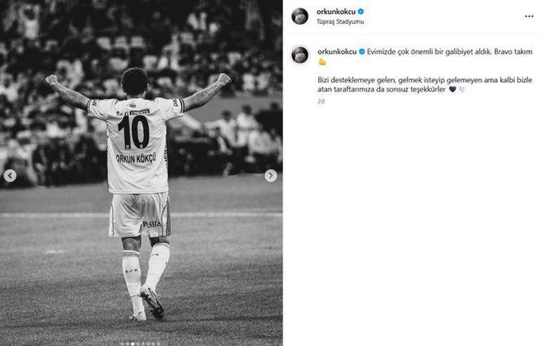 Beşiktaşlı Orkun Kökçüden galibiyet sonrası paylaşım