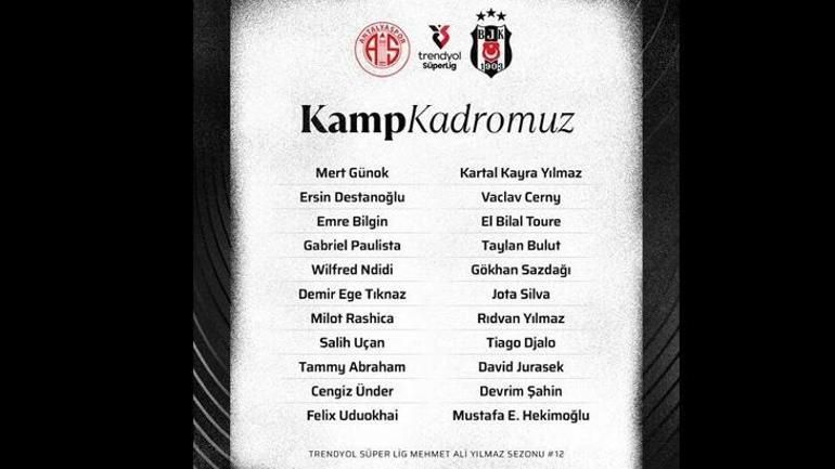 Beşiktaşa Rafa Silvadan kötü haber Kadroya yazılmadı