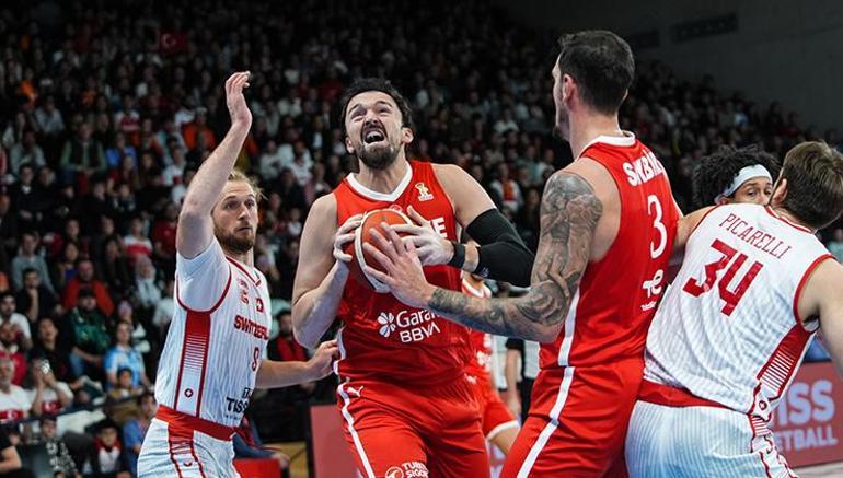 12 Dev Adamdan iki de iki (ÖZET) İsviçre - Türkiye maç sonucu: 60-85