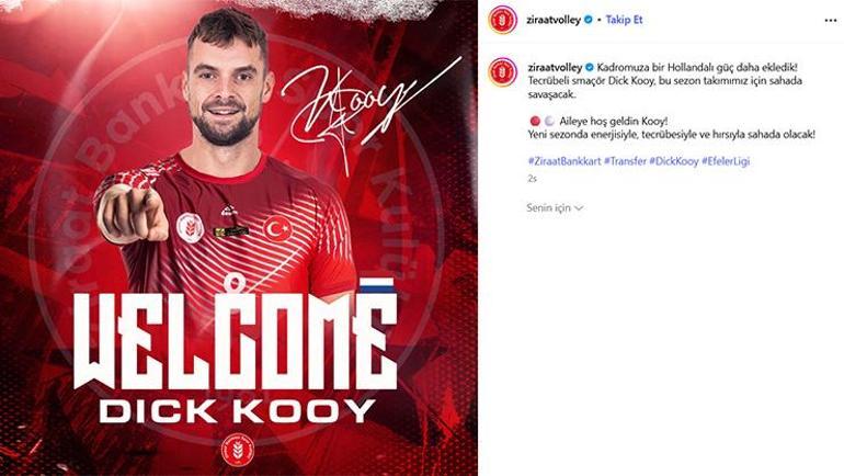 Ziraat Bankkarta Hollandalı smaçör Dick Kooyu renklerine bağladı