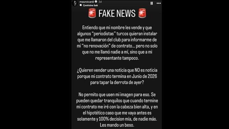 Mauro Icardiden ayrılık açıklaması Beni birkaç ay daha izleyeceksiniz...