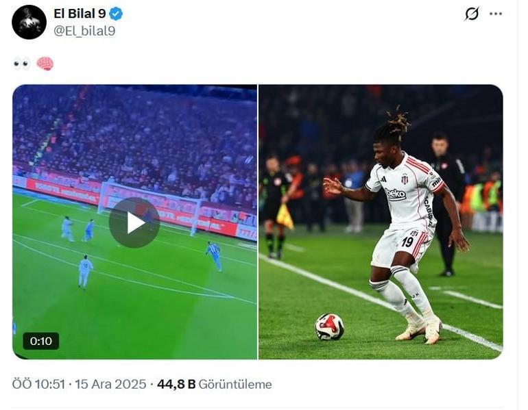 Beşiktaşlı El Bilal Toureden paylaşım Trabzonspor maçına damga vurmuştu
