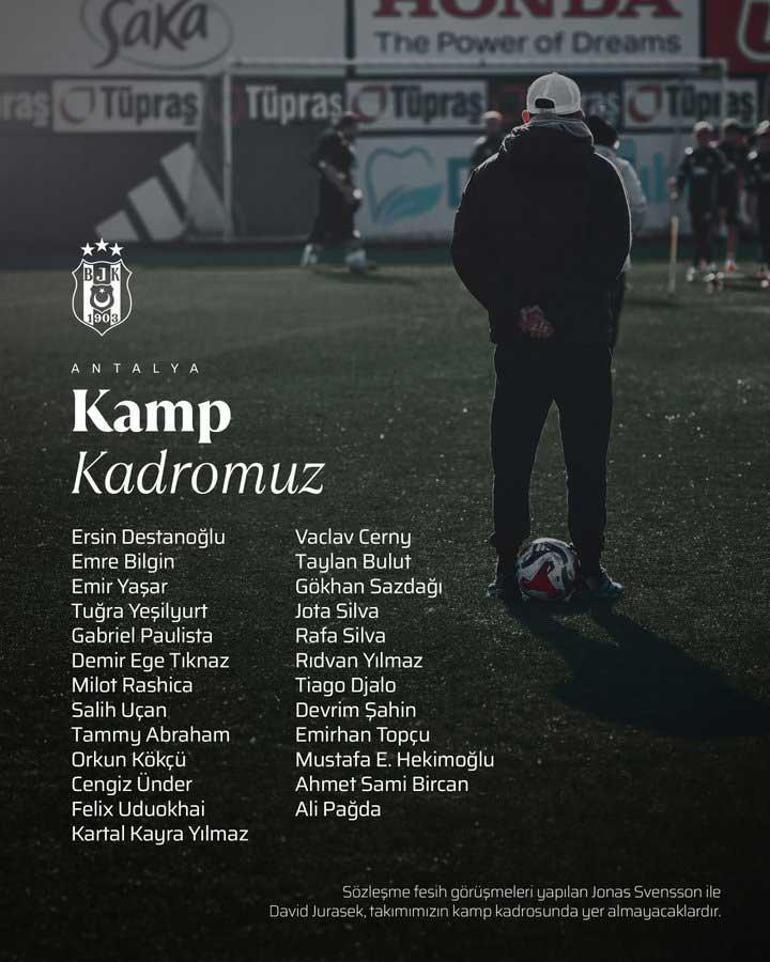 Son dakika Beşiktaştan ayrılık açıklaması 2 futbolcu ile fesih görüşmesi