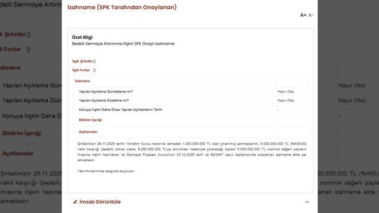 Fenerbahçeden dev gelir beklentisi KAPa bildirildi