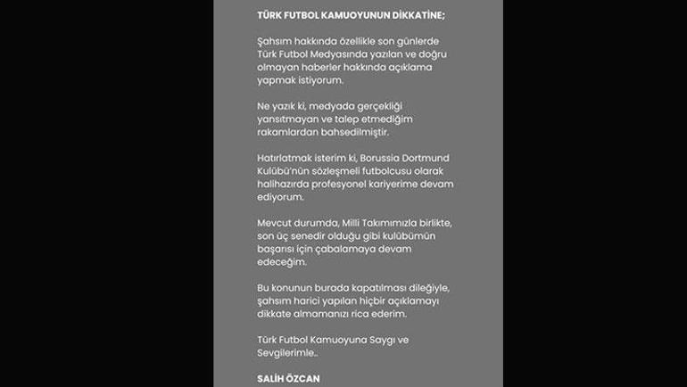 Salih Özcandan Beşiktaş için transfer açıklaması Bu konu burada kapansın