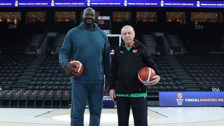 Cumhurbaşkanı Recep Tayyip Erdoğan, NBAin efsane isimlerinden Shaquille ONeal ile bir araya geldi