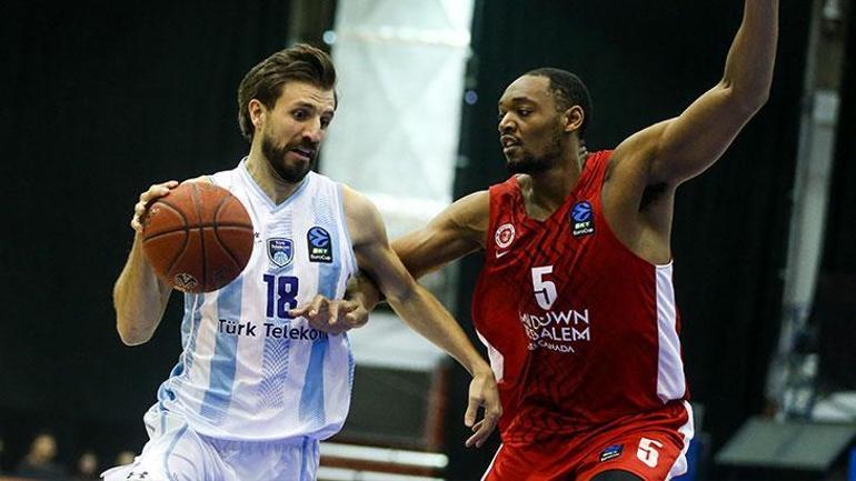 Kyle Allman hançeri sapladı EuroCupta 3 Türk takımı yarı finalde... Hapoel Jerusalem - Türk Telekom maç sonucu 90-91