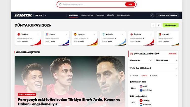 Google sayfanız artık FANATİK Dünya Kupası 2026 olsun Maçları kaçırma, habersiz kalma