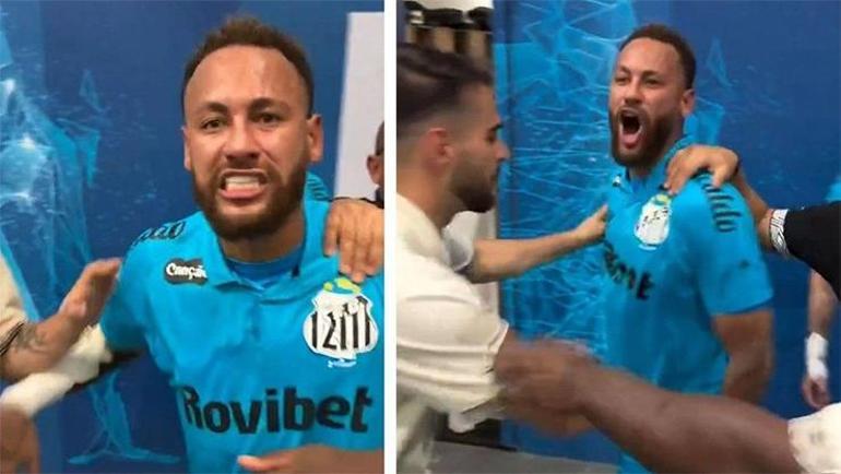 Neymar galibiyet sonrası çılgına döndü Rakip yöneticilerle birbirine girdi